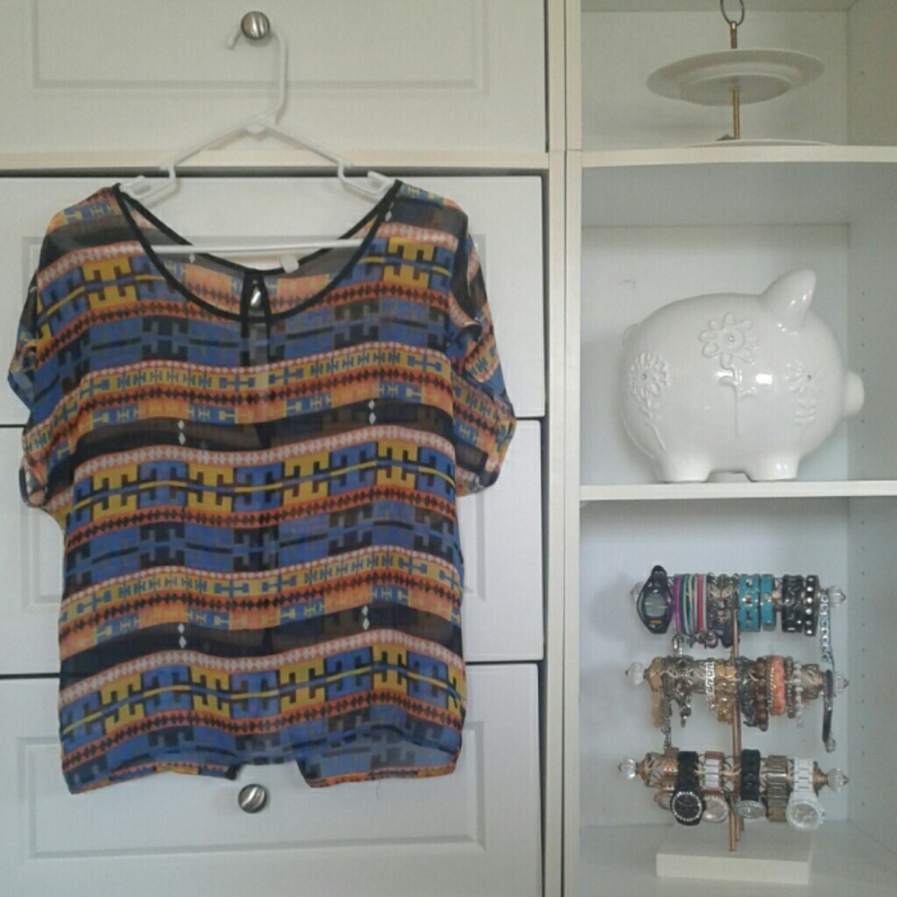 Open back aztec top